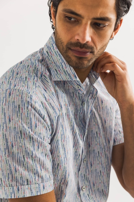State of Art shirt ss print slub